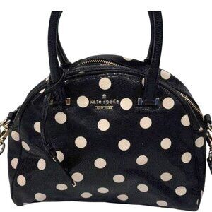Kate Spade New York Black & Light Pink Polka Dot Leather Crossbody Handbag